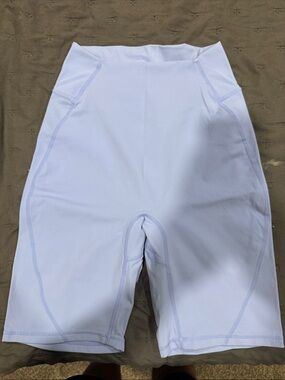 BuffBunny White Athletic Bike Shorts